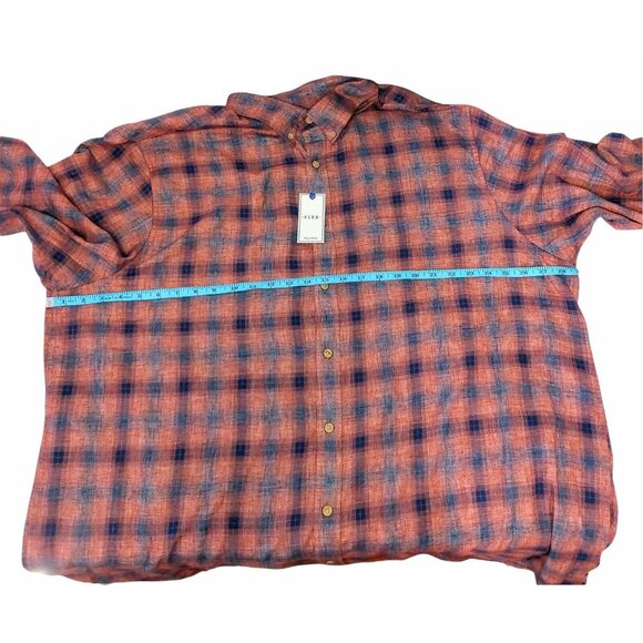 ROWM 3XT Plaid Rust Long Sleeve Button Up Flannel Shirt Tall Man - Picture 7 of 10